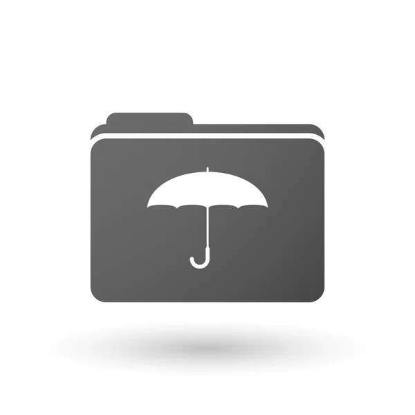 Isolated folder icon with an umbrella — Stock Vector