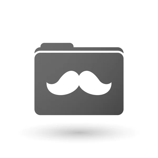 Isolated folder icon with a moustache — Stock Vector