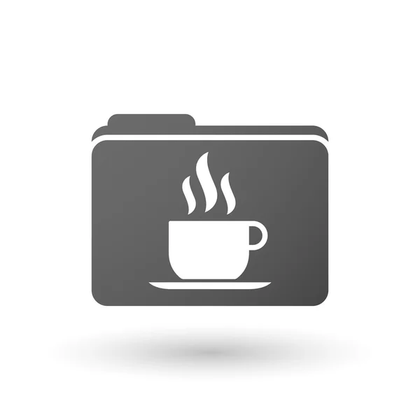 Icono de carpeta aislada con una taza de café — Vector de stock