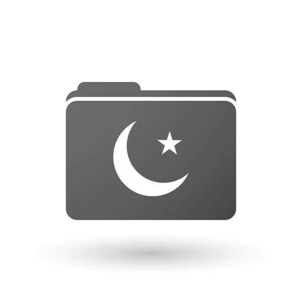Icona della cartella isolata con un segno islam — Vettoriale Stock