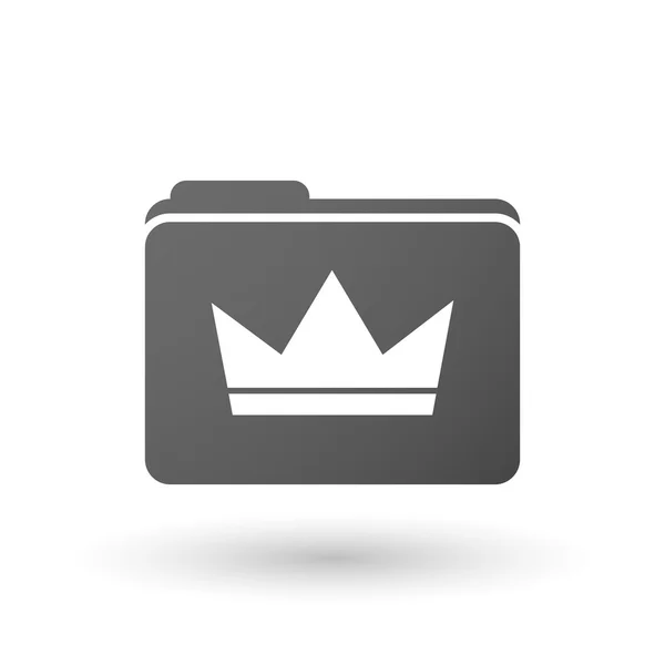 Isolated folder icon with a crown — Stock Vector
