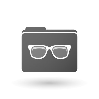 Bir gözlük ile izole klasör simgesi