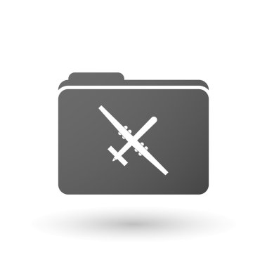 Bir savaş uçağı ile izole klasör simgesi