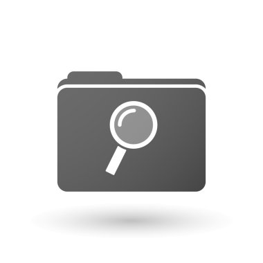 Bir büyüteç ile izole klasör simgesi