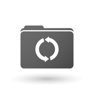 Geri dönüşüm işareti ile izole klasör simgesi