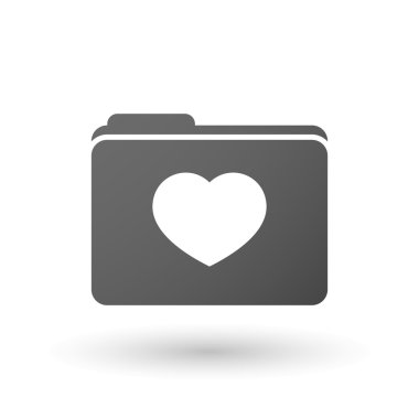 Bir kalp ile izole klasör simgesi