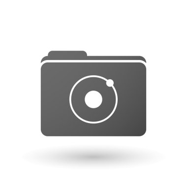 İzole klasör simgesi ile bir atom