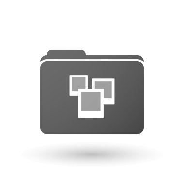 Bir kaç fotoğraf ile izole klasör simgesi