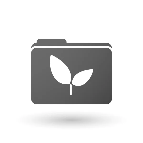 Isolated folder icon with a plant — Stock Vector