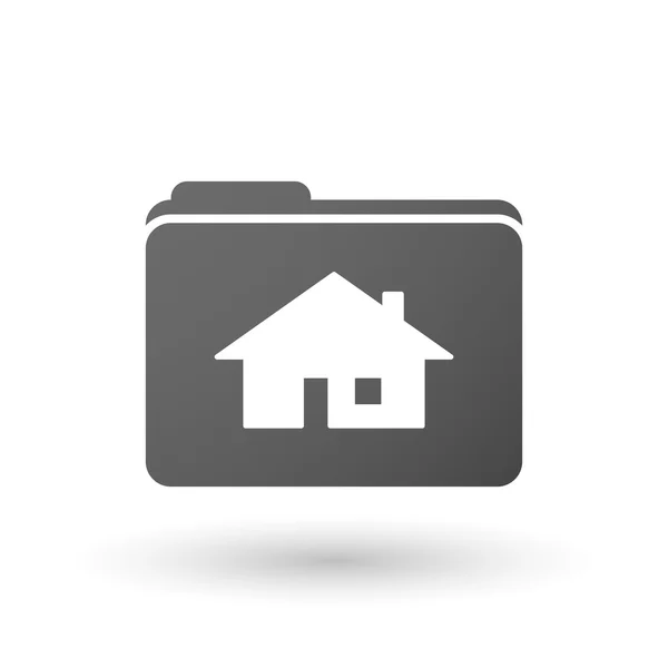 Icona cartella isolata con una casa — Vettoriale Stock