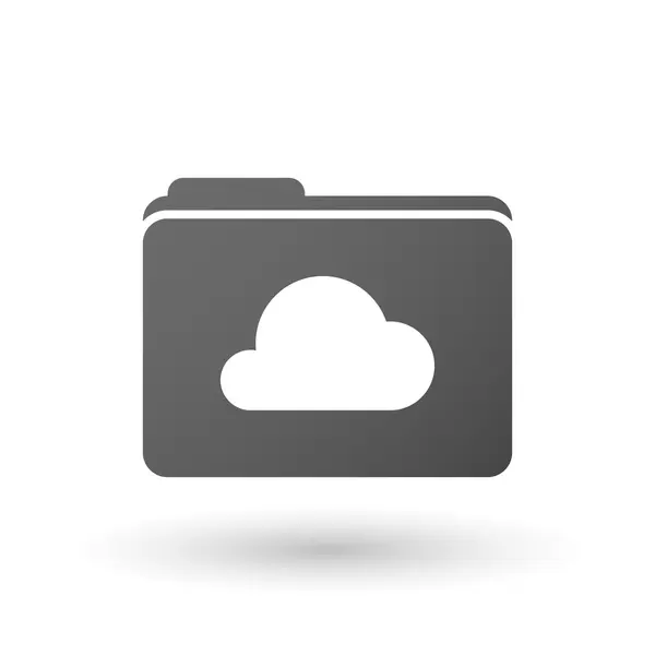 Isolated folder icon with a cloud — Stock Vector