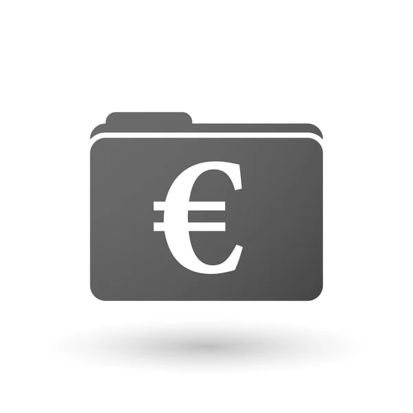 İzole klasör simgesini euro işareti — Stok Vektör