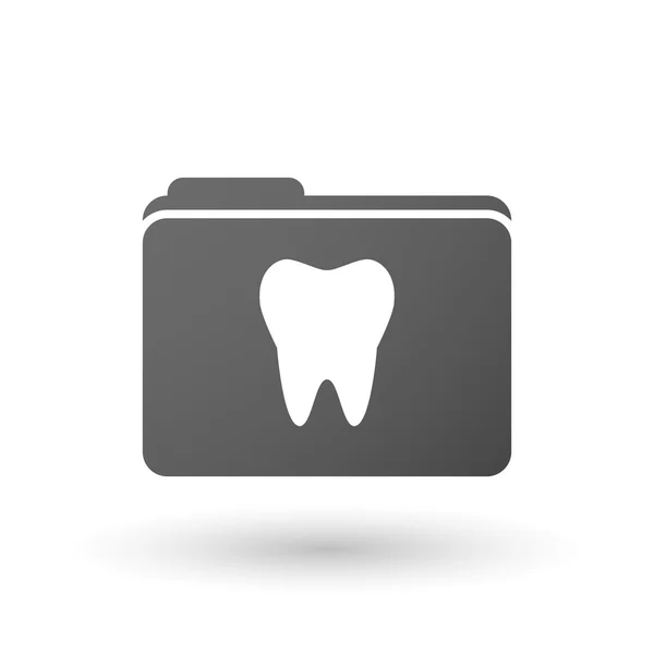 Isolated folder icon with a tooth — Stock Vector