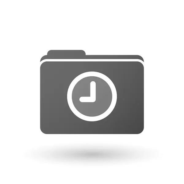 Elszigetelt dosszié ikon-val egy óra — Stock Vector