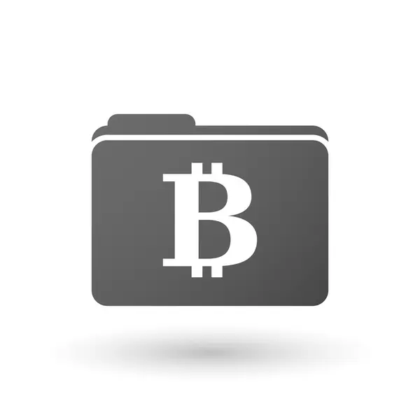 Isoliertes Ordner-Symbol mit einem Bitcoin-Zeichen — Stockvektor