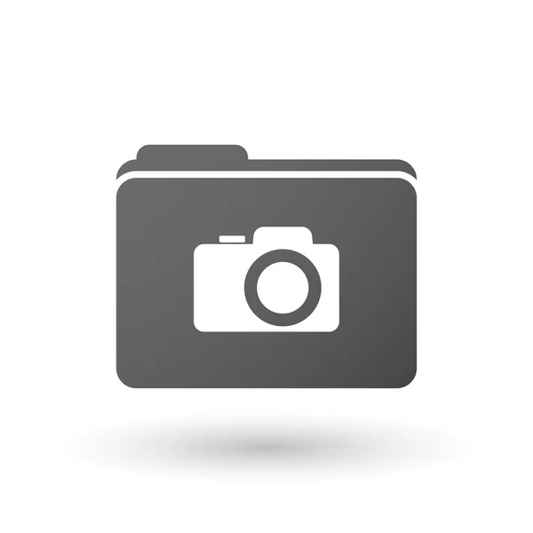 Bir fotoğraf makinesi ile izole klasör simgesi — Stok Vektör