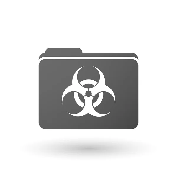 Na białym tle folderu ikona ze znakiem biohazard — Wektor stockowy