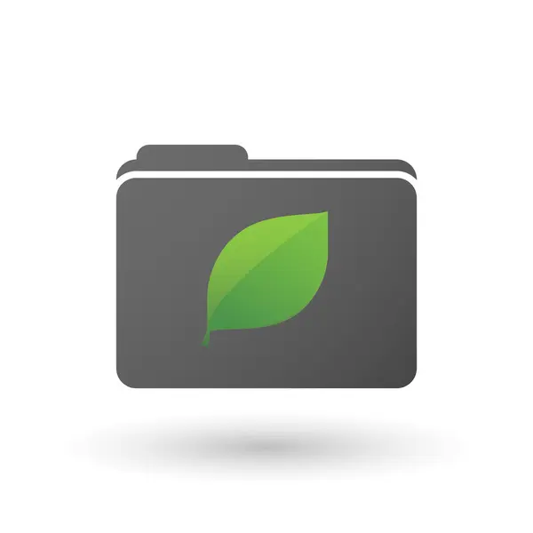 Isolated folder icon with a leaf — Stock Vector