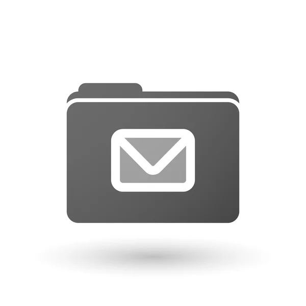 Icône de dossier isolé avec une enveloppe — Image vectorielle