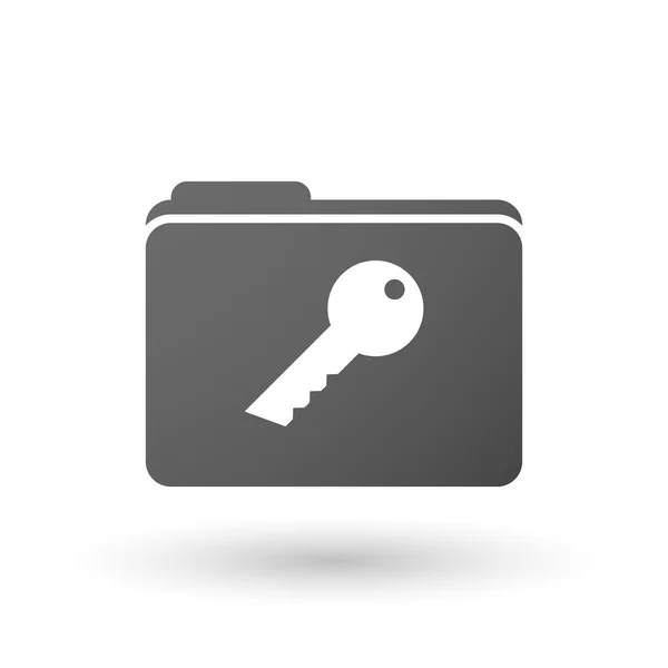 Isolated folder icon with a key — Stock Vector