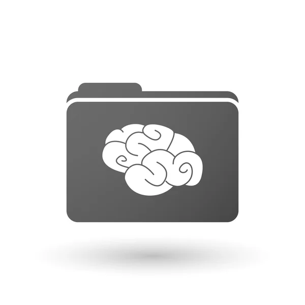 Isolated folder icon with a brain — Stock Vector