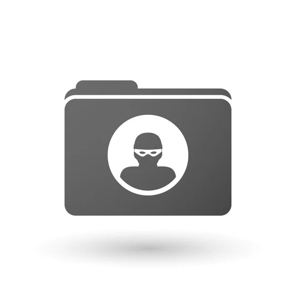 Icône de dossier isolé avec un voleur — Image vectorielle