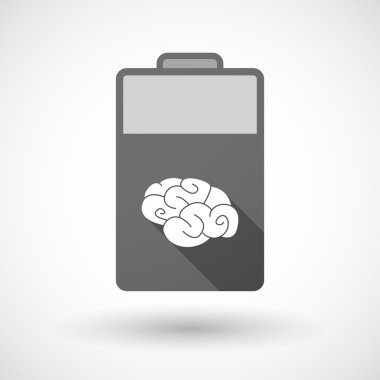 İzole pil simgesi bir beyin ile