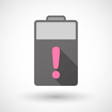 Exclamarion işareti ile izole pil simgesi