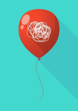 Uzun gölge balon bir doodle ile