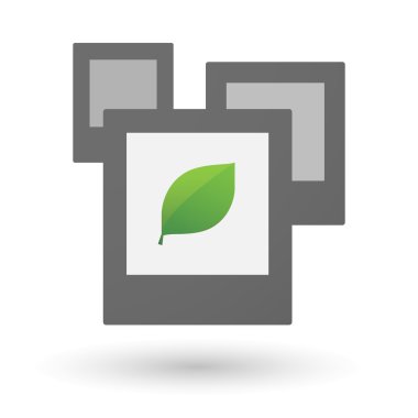 İzole grup fotoğrafı bir yaprak ile