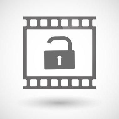 Fotoğraf filmi simgesi ile bir kilidi yastık