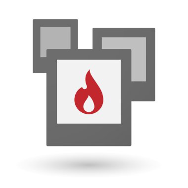 Bir alev ile fotoğraf izole grup