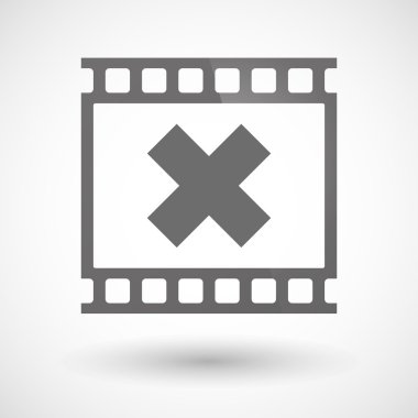 Bir x işareti simgesiyle fotoğraf filmi
