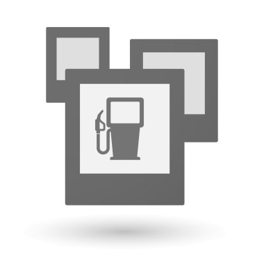 Bir benzin istasyonu ile fotoğraf izole grup