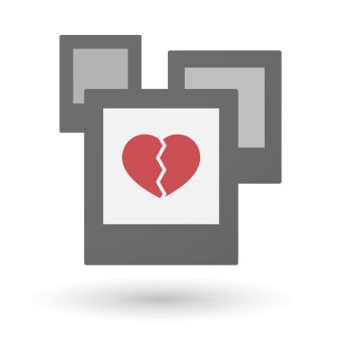 Kırık bir kalp ile fotoğraf izole grup