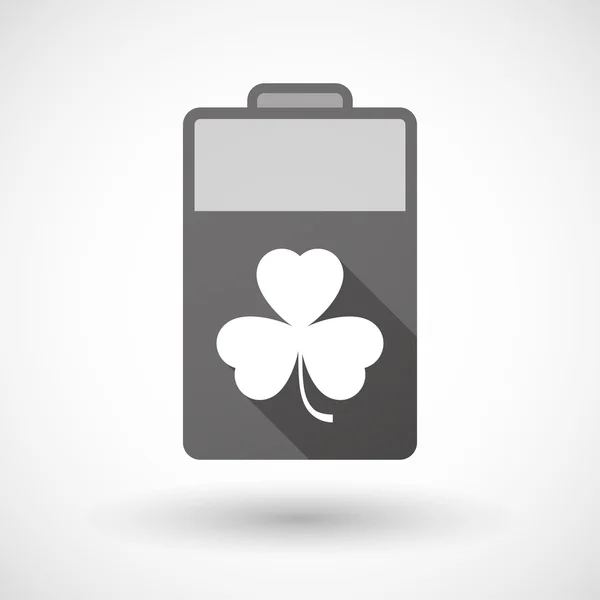 Isolated battery icon with a clover — Stock Vector