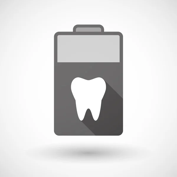 Isolated battery icon with a tooth — Stock Vector