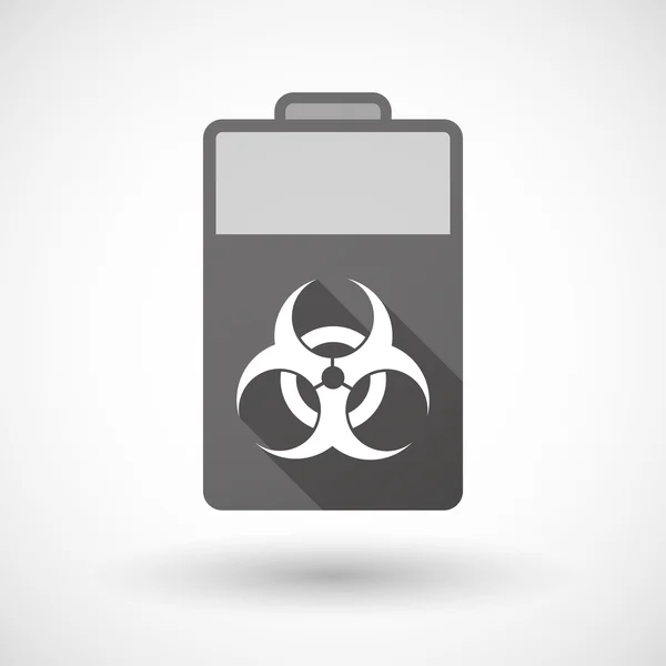 Isolated battery icon with a biohazard sign — Stock Vector