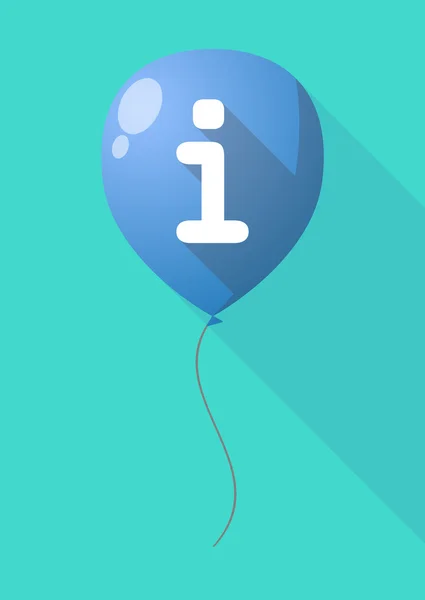 Lange schaduw ballon met een info-teken — Stockvector