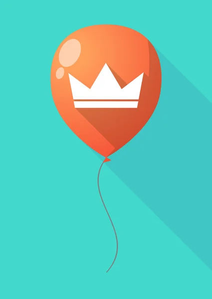 Långa skugga ballongen med en krona — Stock vektor