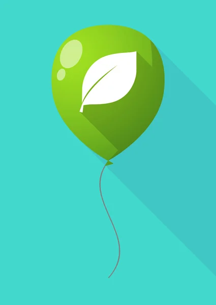 Globo de sombra larga con una hoja — Vector de stock