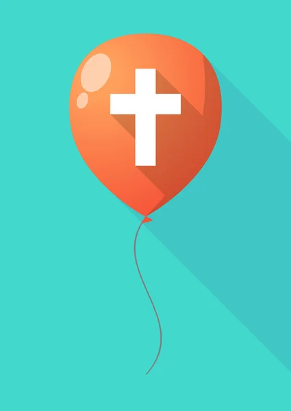 Langer Schattenballon mit christlichem Kreuz — Stockvektor