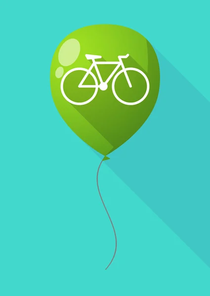 Long shadow balloon with a bicycle — Stock Vector