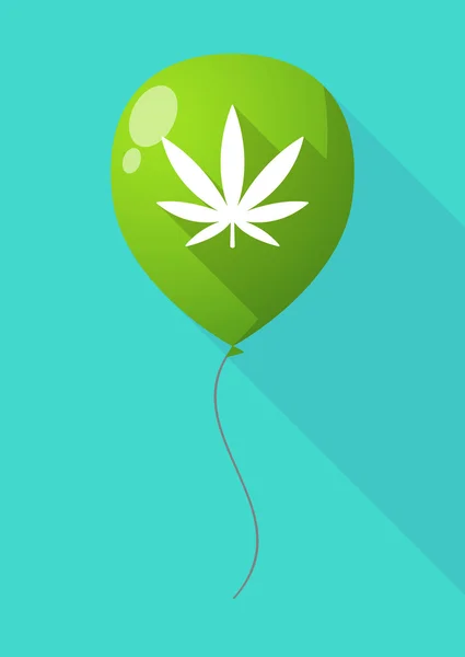 Långa skugga ballongen med en marijuana blad — Stock vektor