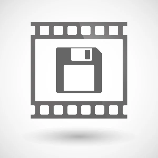 Icono de película fotográfica con un disquete — Vector de stock