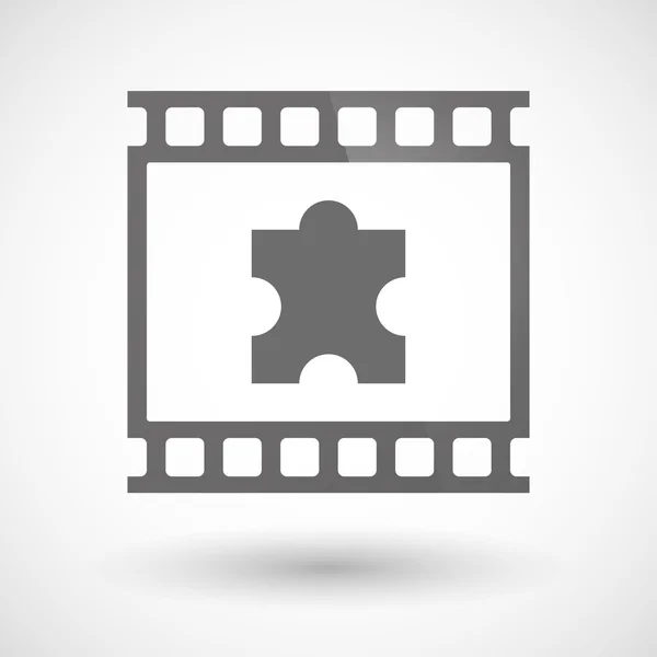 Icono de película fotográfica con una pieza de rompecabezas — Vector de stock
