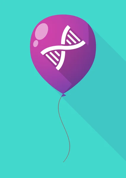 Long shadow balloon with a DNA sign — Stock Vector