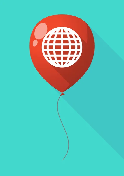 Langer Schattenballon mit einer Weltkugel — Stockvektor