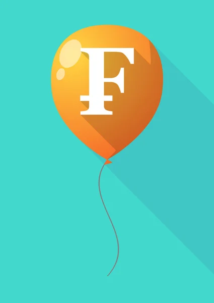 长阴影气球与瑞士法郎标志 — 图库矢量图片