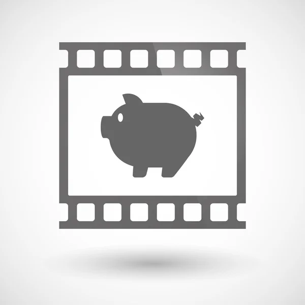 Icona della pellicola fotografica con un maiale — Vettoriale Stock